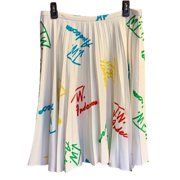 J.W. Anderson Multi Color Pleated Logo Skirt Size 6 - Picture 2 of 9